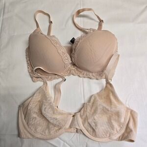 Natori Bra Womens 32D Lot of 2 Adjustable Straps Neutral